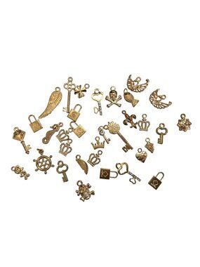 Gold Tone Alloy Charms Mixed Shapes Patterns Small Jewelry Making Supply Craft
